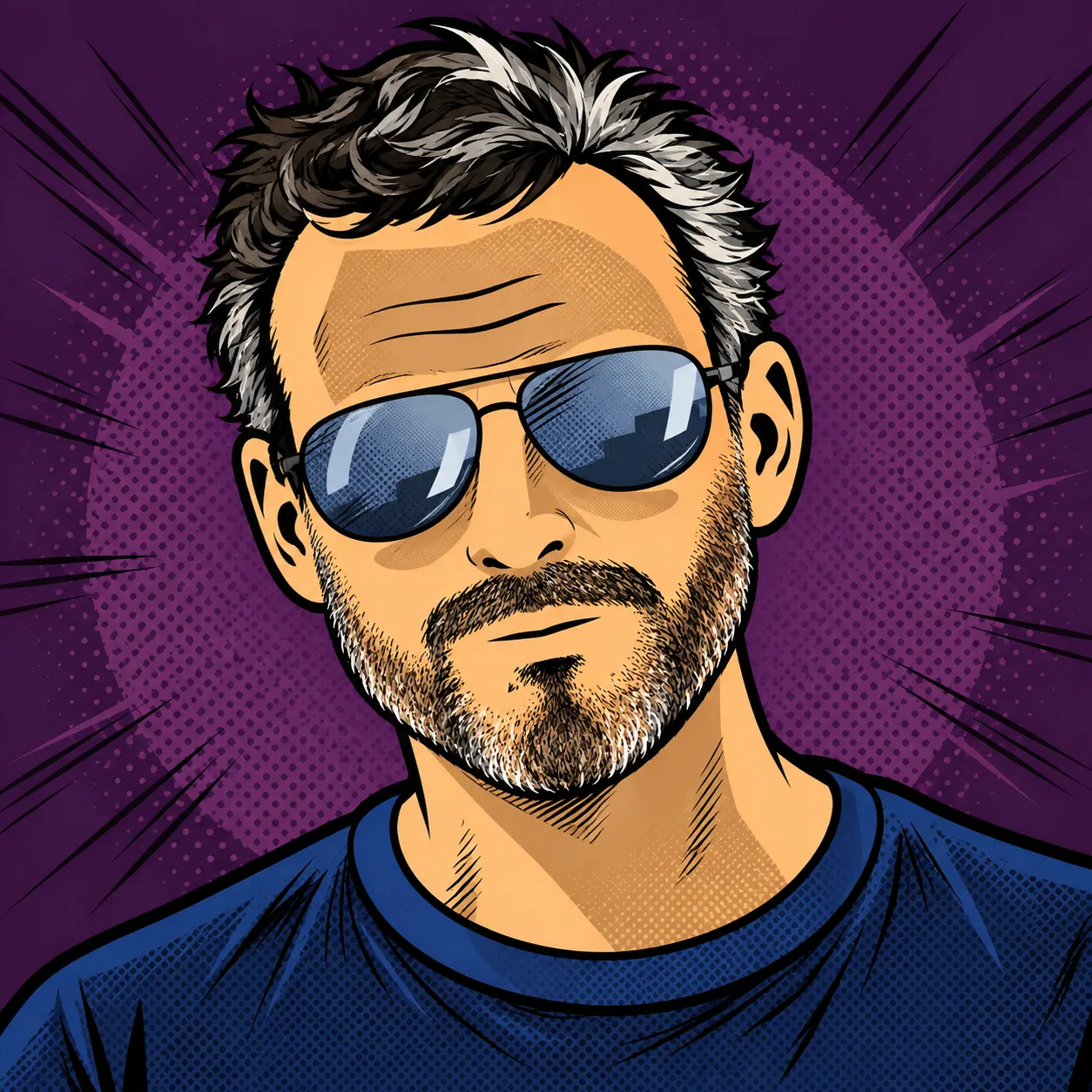 Illustrated portrait of Juan Punturiero